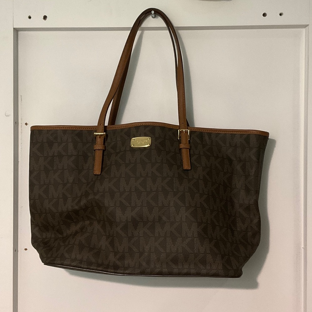 Michael Kors Dark Brown Jet Set Travel Carryall Tote